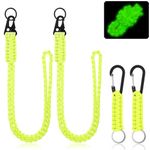 Frienda 2 Set Heavy Duty Paracord Lanyard Necklace Whistles Strap Braided 550 Keychain Lanyard for Outdoor Activities Camera (Yellow)