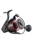 PENN Battle III Spinning, Fishing Reel, Spinning Reels, Sea - Inshore Fishing, Rugged, Saltwater Spin Reel for Lure and Bait Fishing - Bass, Pollack, Cod, Mackerel, Wrasse, Unisex, Black Red, 6000HS