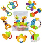 9pcs Baby First Rattle Teether Toy 