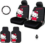 Yupbizauto New 6PC Plasticolor Hello Kitty Core Auto Car Truck SUV Accessories Interior Combo Kit Bundle Gift Set