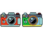 Charmart Camera Lapel Pin 2 Piece Set Rainbow Digital Camera Brooch Pins Accessories Badges Gifts