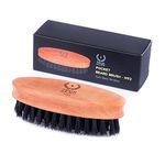 ZEUS 100% Boar Bristle Pocket Beard Brush for Men, Travel Beard Hair Brush - Made in Germany (SOFT BRISTLES) - N92