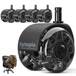 Sytopia Office Chair Wheels Replacement-2.5 Inch, Heavy Duty Caster Wheels Set of 5 for Carpet and Hardwood Floors Replace Office Chair Mat Universal Size(11x22 mm) Fits 99%-Black