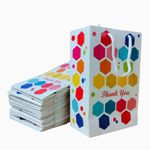 Birthday Popper Premium Small Thank You Paper Goody Bags for Return Gifts (Set of 20) - Multicolor; Size: 6 x 9 x 3 Inches