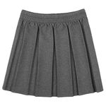 Hiffy Girls Kids School Uniform Box Pleated Elasticated Waist Skirt Age 2-13 Years (Grey, 2-3 Years)