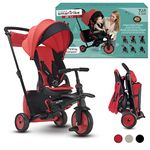 smarTrike STR7 Toddler Tricycle Stroller, Compact Bike Stroller, Easy Push Tricycle Doubles as a Toddler Bike, Baby Tricycle, Deluxe 6M+, Red & Black