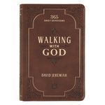 Walking with God Devotional - Brown Faux Leather Daily Devotional for Men & Women 365 Daily Devotions