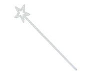 Bristol Novelty BA737 Star Wand White Glitter, Girls, One Size