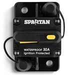 Spartan Power 70A Circuit Breaker Ignition Protected, Manual Reset, Waterproof, Great for RV's Solar MPPT, Power Inverters, Battery Banks 12-48V DC