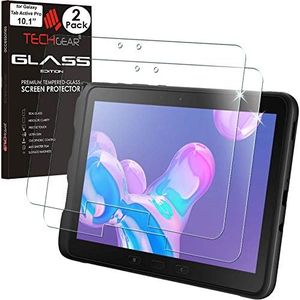 TECHGEAR Pack of 2 glass screen protectors compatible with Samsung Galaxy Tab Active Pro 10.1 inch and Active 4 Pro (SM-T540/T545/T547/T630/T637), tempered glass screen protector [crystal clarity]