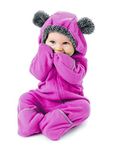 Fleece Baby Bunting Bodysuit – Infant One Piece Kids Hooded Romper Outerwear Toddler Jacket