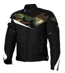 Jet Motorcycle Motorbike Jacket Scooter Moped Commuter Urban Rider Protective Jacket Textile Armoured ECONOTECH (Camo Green, Large (40" - 42"))