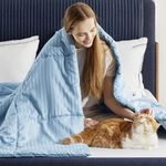 Bedsure Duvet Insert Cooling Comforters King Size, Lightweight Duvet Insert, Quilted Bedding Hotel Down Alternative Comforter with Corner Tabs (King, Light Blue)