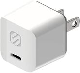 Scosche HPDC20WT-SP Fast Charger PowerVolt 20W Mini Cube USB-C, Wall Adapter for Phone, 4X Faster Power Charge, Portable Outlet Plug, White