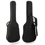 LETSROCK 39 Inch Electric Guitar Bag Case Thick Padding with Neck Strap Adjustable Shoulder Strap Waterproof Yellow Lightning Shape&Black Electric Guitar Gig Bag, Black&Light Yellow Zipper, Electric