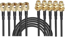 JOINSI 5-Pack 16ft WiFi Antenna Extension Coaxial Cable RP-SMA Male to RP-SMA Female for WiFi LAN WAN Router Bridge Antenna Security IP Camera Signal Booster Repeater Wireless Network Card Adapter