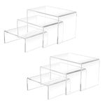 Cerpourt 2 Sets Acrylic Display Risers(4",5",6") Product Stand ((4"x5"x6") Clear Risers)