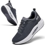 Womens Trainers with Arch Support Comfortable Orthopedic Shoes for Women Plantar Fasciitis Non Slip Air Cushion Breathable Gym Sneakers Grey UK 6
