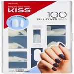 KISS 200 Full-Cover Manicure Kit, Medium Length Active Square Fake Nails, Longer Lasting, 10 Sizes with Maximum Speed Nail Glue