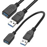 Storite 15cm SuperSpeed USB 3.0 Male to Female Extension Cable 5GBps for Laptop/PC/Mac/Printers- Black