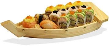 Kichgather 14.5“ Wooden Sushi Serving Tray Boat Plate for Restaurant or Home