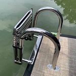 Swimming Ladder Stainless Steel Boat 4 Steps Telescopic with Non-Slip Steps, Handrail And Wide Pedal, Ladders Foldable Pool Floating Deck Marine Drop