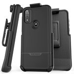 Encased Rebel for Moto G Pure Belt Clip Case, Protective Full Body Phone Case with Holster (Motorola G Pure) Black