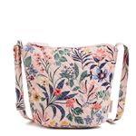 Vera Bradley Women's Cotton Bucket Crossbody Purse, Paradise Coral, One Size