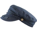 The Hat Depot Unisex Cotton Yachting Style Sailing Greek Fisherman Cap hat, Navy, Large-X-Large