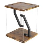 VIVO Anti-Gravity 12 inch Tabletop Speaker Stand, Floating Modern Speaker Holder, Audio Platform, Tensegrity Display Shelf, Rustic Vintage Brown Surface, 15 inches High, Black Frame, STAND-TEN01D