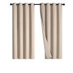 Home Beyond & HB design - Room Darkening Blackout Curtains, Thermal Insulated Grommet Window Curtains for Living Room Bedroom, 52 by 63 Inch (2 Panels, Taupe)