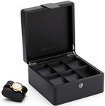 Vlando Watch Box for Men,Faux Leather 6 Watch Display Storage Box Organizer Collection Case Holder, 6 Slot Watch Storage Boxes