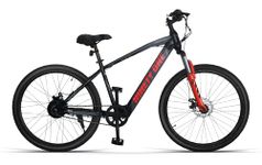 NINETY ONE Meraki | Electric Cycle | 6.36 Ah Battery | 27.5T | ‎Front Suspension 80mm Travel | 250 Watt | IP65 BLDC Motor | 85% pre-Assembled | 2 Years Battery Warranty | Black Red