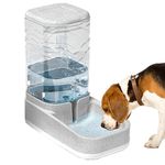 67i Automatic Gravity Pet Water Dispenser Self-Dispensing Gravity 3.8 L Pet Waterer Cat and Dog Water Dispenser Gravity Dog Water Bowl 1 Gallon Cat and Dog Gravity Water Dispenser (Grey+Waterer)