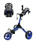 Caddytek CaddyLite Compact Semi-Auto Folding and Unfolding Golf Push Cart, Blue, One Size