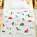 Aolso Potty Training Bed Pads, Thick Bed Protector for Kids, 70 * 90cm Bed Wetting Mattress Protector Bed Wetting Sheets Mats, Washable Bed Protector for Toddler & Single Size Bed (Dinosaur)