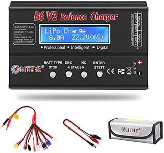 LiPo Battery Charger RC Car Balance Charger, 1S-6S Digital Discharger Battery Pack Charger 80W 6A for Li-ion Life NiCd NiMH LiHV PB Smart Battery,Deans Connectors + Power Supply