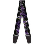 Buckle-Down GS-WDY088 Guitar Strap Maleficent Diablo Black Roses Purples 2 Inches Wide, 34-60"