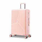 Alphabet Bristol Hard Sided Polycarbonate Large Size Check-in Luggage 8 Wheel Trolley Bag/Suitcase 28Inch|75Cm (Rose Gold)