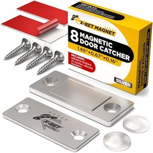 Magnetic Door Catch Silver 8 pcs - Thin Cabinet Door Magnetic Catch - Magnetic Door Latch - Drawer Magnet for Cabinet Closet Doors Cupboard Magnetic Closure