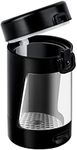 Glass Jars with Magnifying Lid and Light, Light-Up LED Transparent Storage Container Clear Stash Jars, Air Tight Storage Jars (Black)