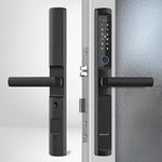 Denler DL03 Waterproof Smart Door Lock, Digital Door Lock, Fingerprint Lock, Inbuilt Wi-Fi, Card, PIN, Key 3 Years Warranty Black