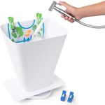 SimplyImagine SprayStand - Cloth Diaper Sprayer Splatter Shield - Contains Spray and Debris When Rinsing Cloth Diapers Clothing Shoes and More in Toilet Spray Bucket Pail