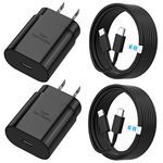 Android Charger 25 Watt Super Fast Charging for Samsung Phone USB C Block Type C Charger Cable Cord 6ft for Samsung Galaxy S24/ S24 Ultra/ S24 Plus/ S23/S22/S21/Z Fold 3/4/5/ iPhone 16/15-2Pack