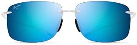 Maui Jim Polarized Rimless Sunglasses, Crystal Matte, Large