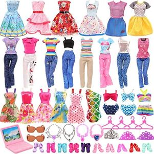 Miunana 37 Accessorios para 11.5 Pulgadas 28 - 30 CM Muñecas: 2 Ropas Fashion + 3 Tops + 3 Pantalones + 5 Mini Ropas + 2 Trajes De Baño +10 PCS Zapatos + 15 Accessorios