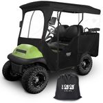 10L0L 4 Passenger Golf Cart Enclosure for Club Car Precedent with Security Side Mirror Openings,600D Waterproof Portable Transparent Golf Cart Rain Cover Driving Enclosure-Top Roof Length 94.5 Inch