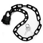 Heavy Duty Chain Lock,Security Chain Hardened 8mm Thick with Weather-Resistant Keyed Padlock, Perfect for Indoor Outdoor Motorcycles, Bikes,Generator, Gates,Fence,Furniture (32 inch Chain+Lock)