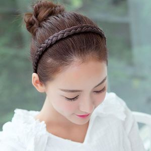 Braided Headband With Teeth Braids Hairband With Tooth Synthetic Hair Band Plaited Hairband For Women (Dark Brown)