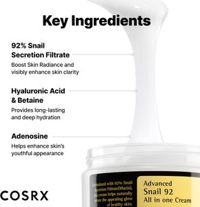 COSRX Advanced Snail 92 Cream 100g – Hydrating Face Moisturizer